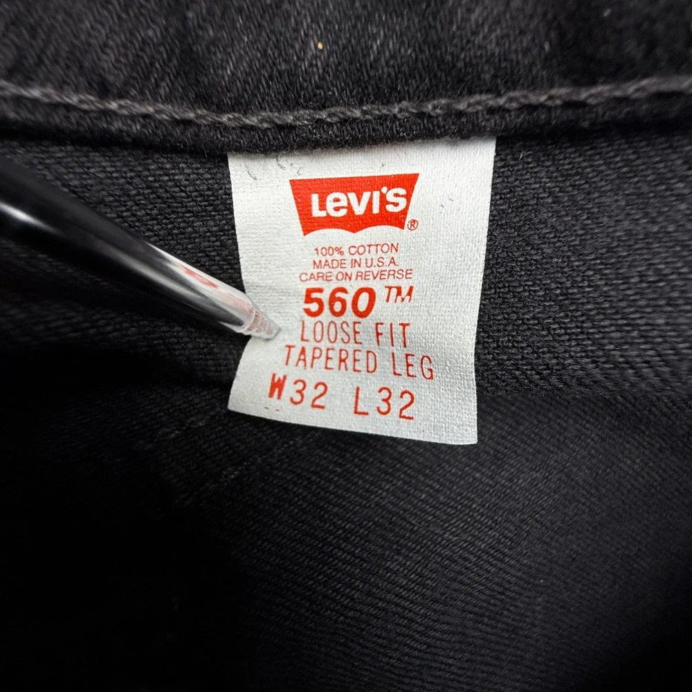 Vintage Levis 560 Loose Fit Tapered Leg Jeans Mens 32x32 Black USA NWT NOS